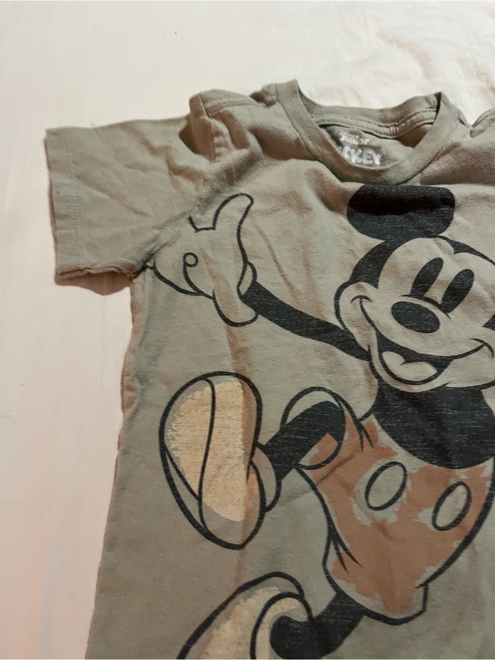 Disney Kids Mickey Mouse Short Sleeve Tee - Olive Green